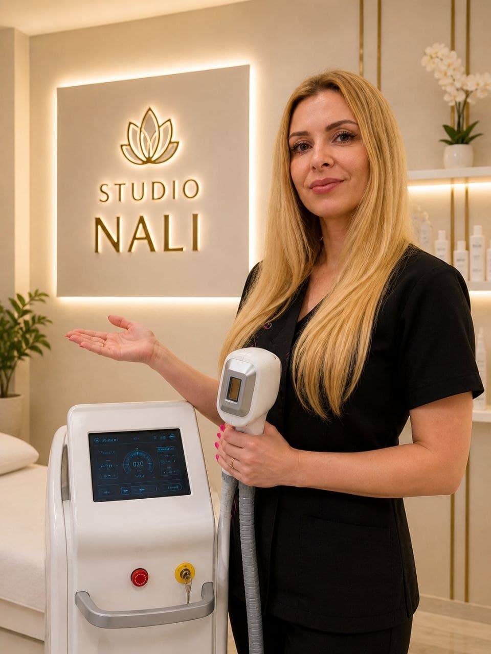 Nataliia z nowoczesnym laserem diodowym Venus