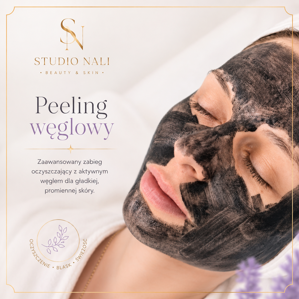 Zabieg peelingu węglowego w Studio Nali